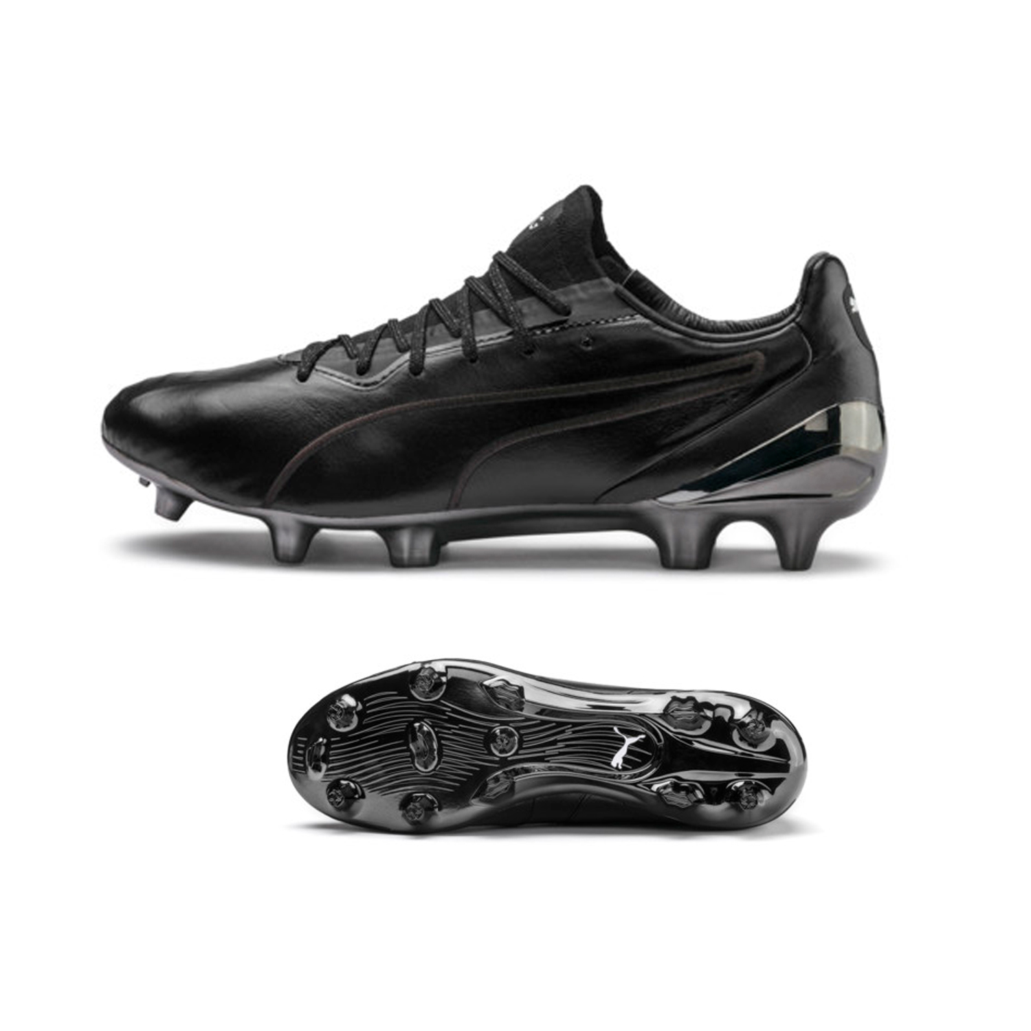 Puma King Platinum FG/AG Soccer Shoes (Black/Black) @ SoccerEvolution