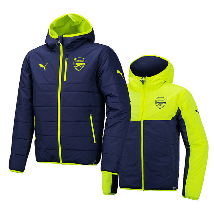 Puma Arsenal Reversible Puffy Soccer Jacket (Peacoat/Yellow ...